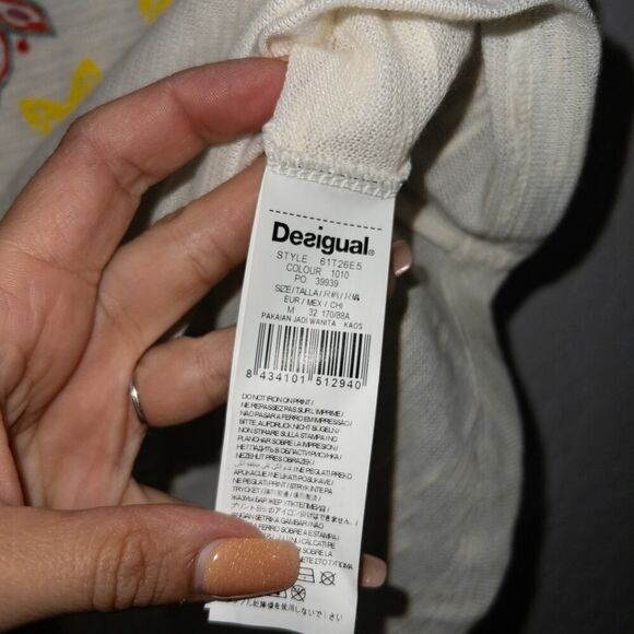 NWT Desigual White Embroidered Learn‎ Tank Top Size Small - Picture 5 of 8